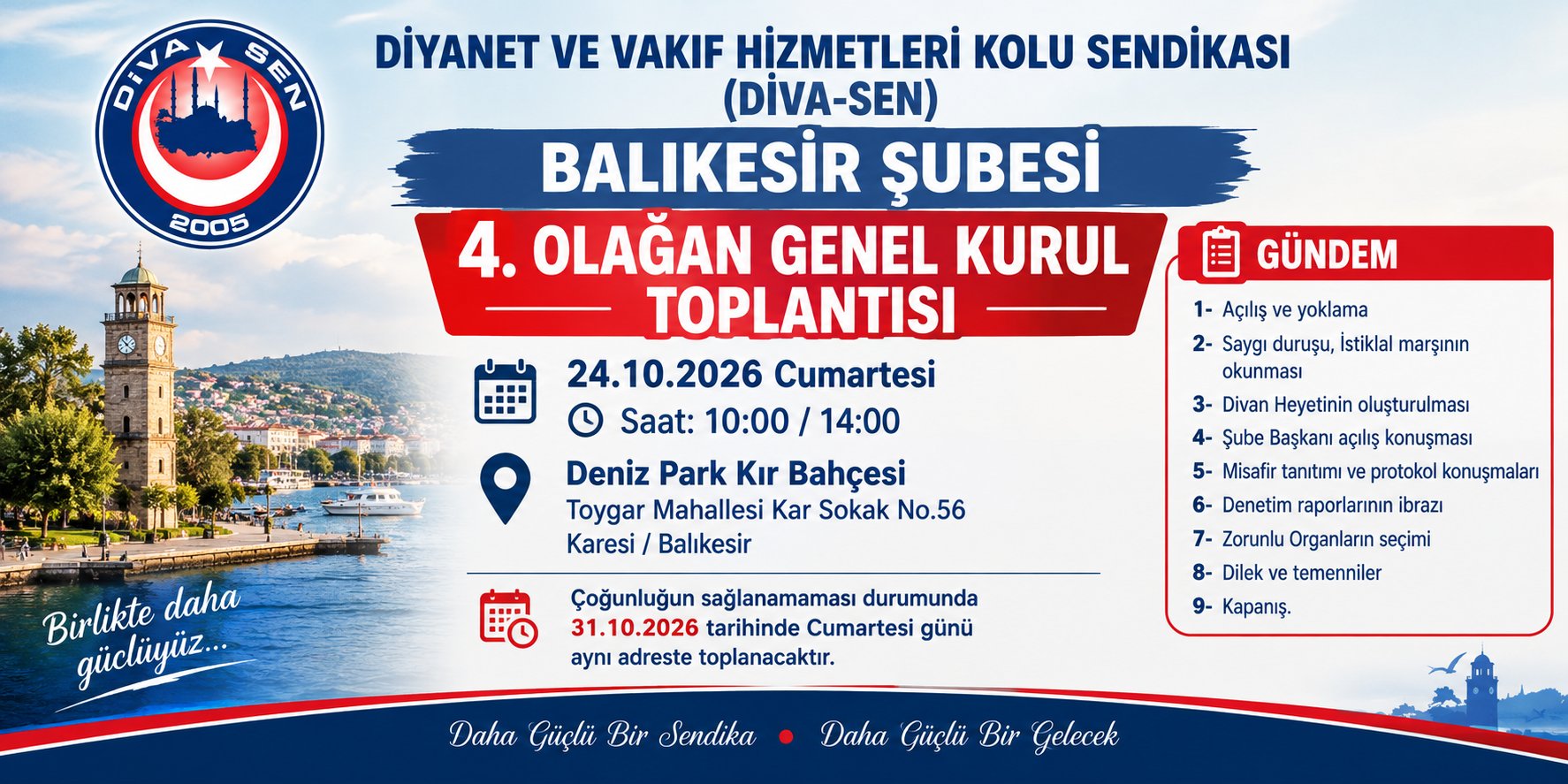Balıkesir Şubesinin 4.Olağan Genel Kurulu Toplantısı