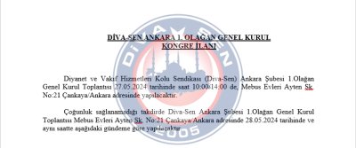 Diva-Sen Ankara 1. Olağan...
